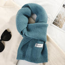 Women's Solid Color Wool Knitted Warm Thickened Scarf Gaiter
