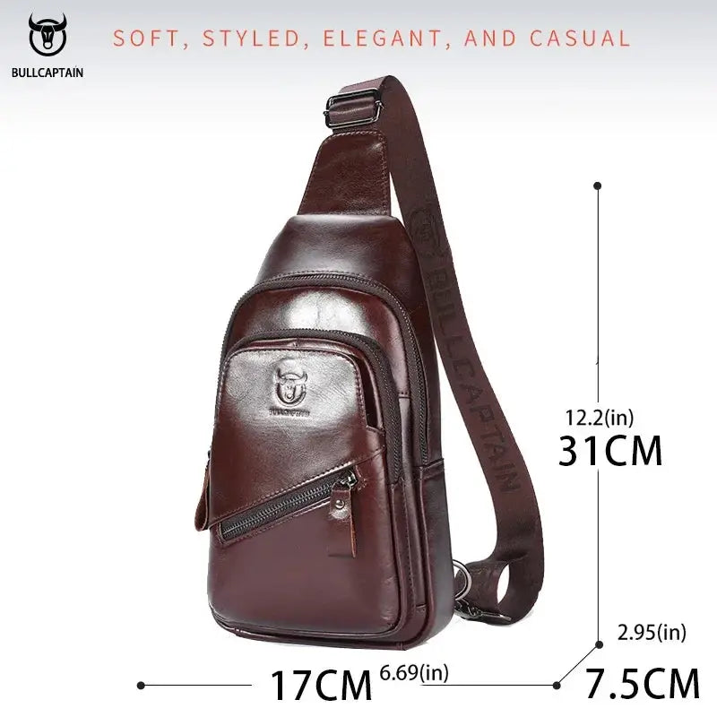 Bull Captain 2023 Leather Chest Bag Large Capacity XB 127