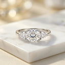 Moissanite Ring In Sterling Classic
