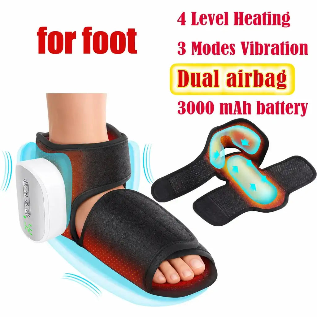 Cordless Electric Heating Foot&Ankle Massager with Airbag Kneading Relaxation Lifting Hot Compress Portable Foot Ankle Brace