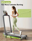 Folding Walking Pad With Incline RGB Lights Dual Screen Treadmill