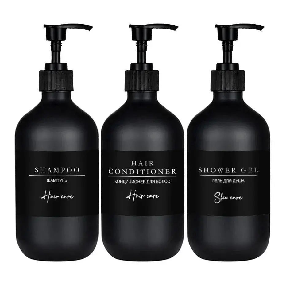 Modern Black Soap Dispenser 500ml Refillable Bath Accessory