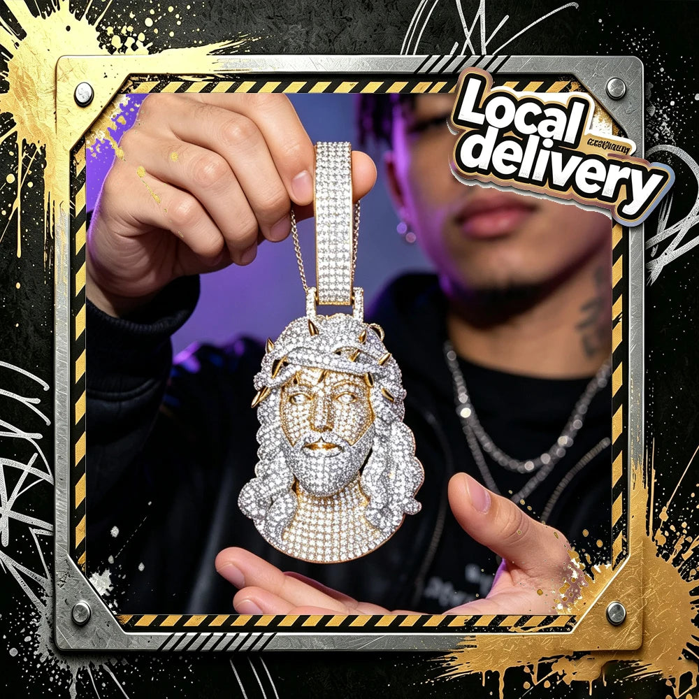 Iced Out Jesus Head Pendant