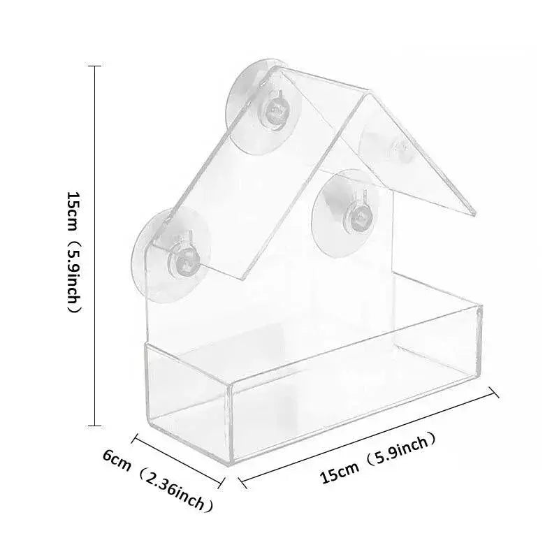 Transparent Bird Feeder House Suction Cup Window Gazebo