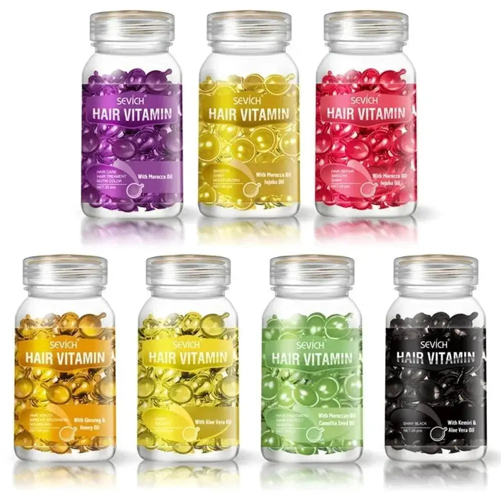 Keratin Repair Capsules for Luxurious Silky Hair Essence
