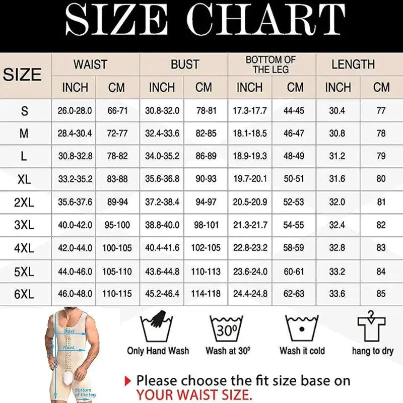 Mens Slimming Bodysuit Tummy Control Shapewear Comfort