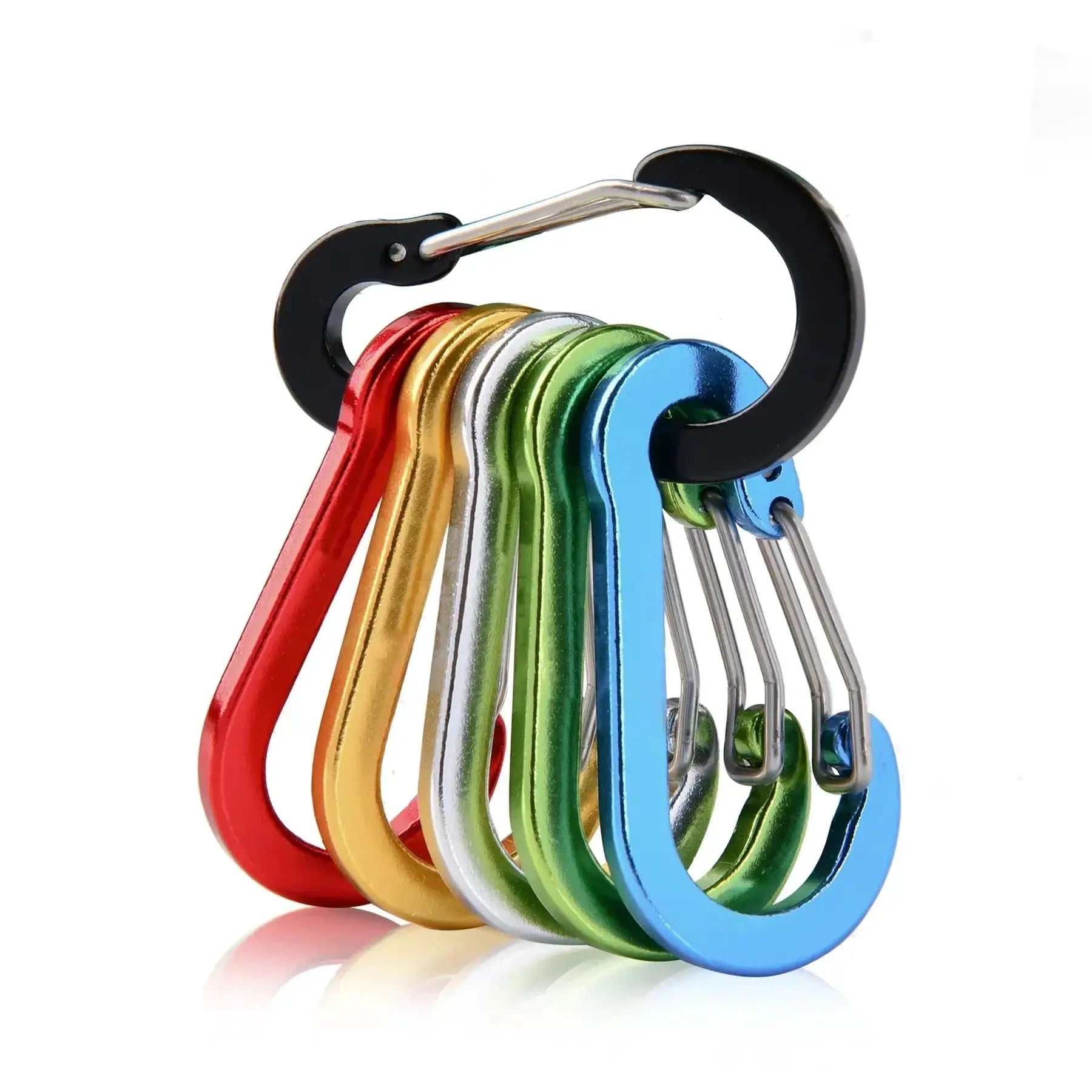 Six Pack Carabiner Clips Aluminum Alloy Keychain Lock Buckle