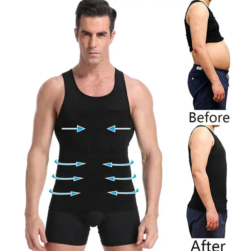 Men's Slimming Compression Corset Vest For Tummy Control