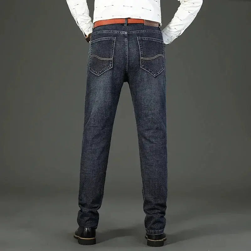 Fashion Classic Blue Black Denim Jeans For Men Everyday Wear