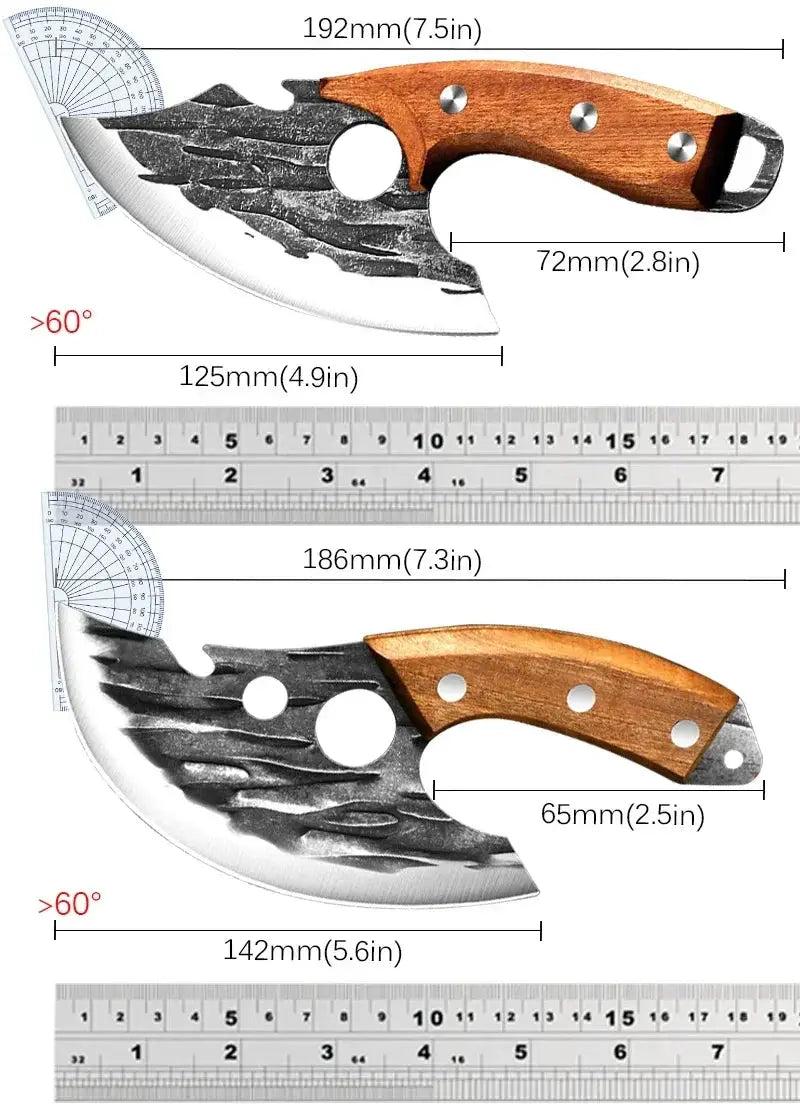Versatile Forged Chef Cleaver And Utility Knife Set