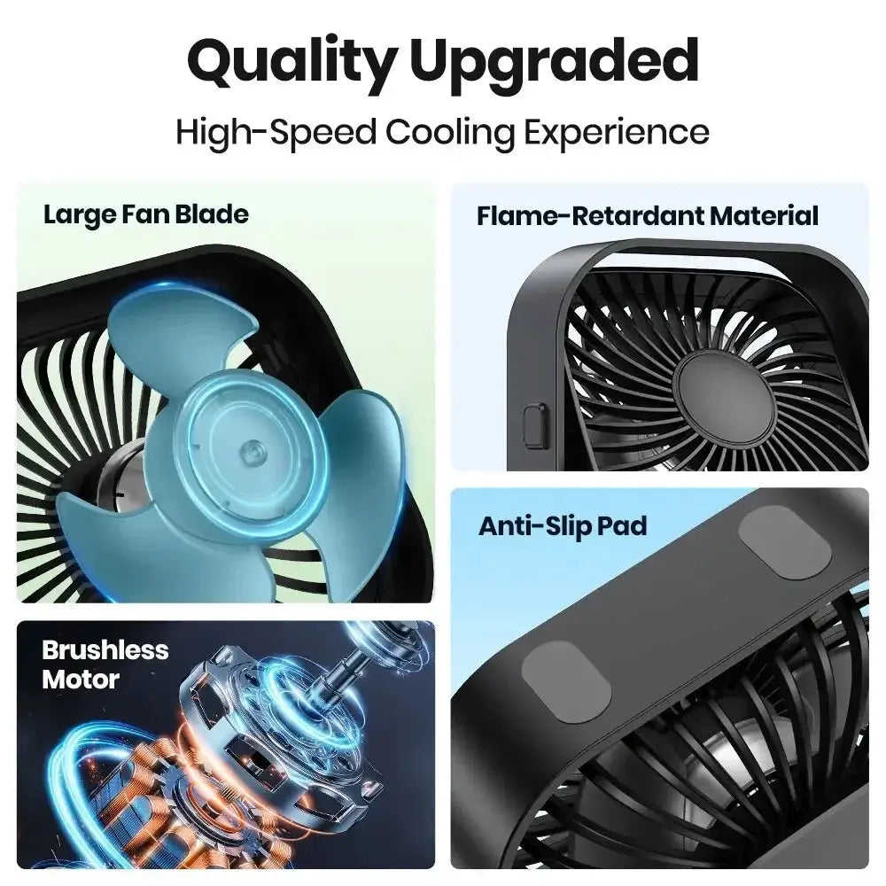 TOPK USB Portable Mini Fan 3 Speed 360 Rotatable Desk Fan - OurLum.com