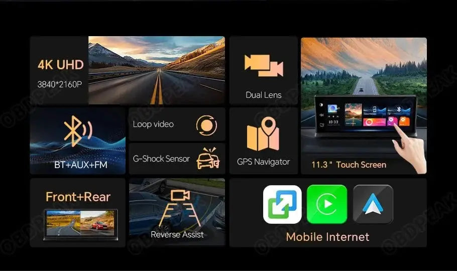 Front Lens Dash Cam - Drivers With GPSCarPlay — product view 12