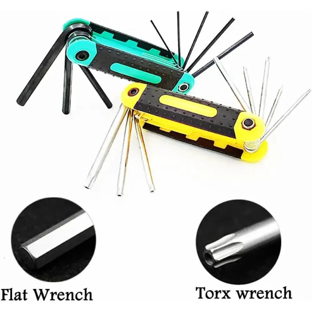 8 In 1 Folding Hex Wrench Set Metal Metric Allen Wrench