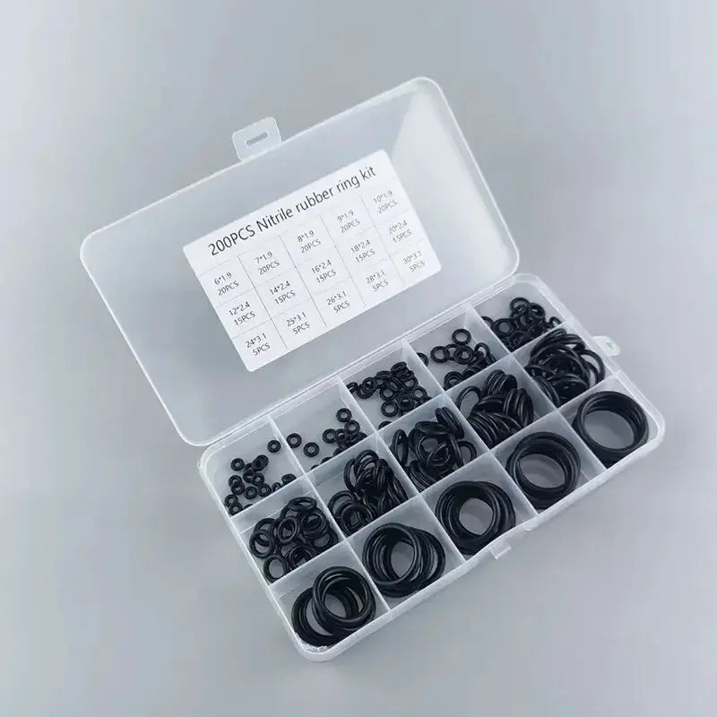 200 Pcs Rubber O Ring Boxed For Faucet Hose Connector Seal