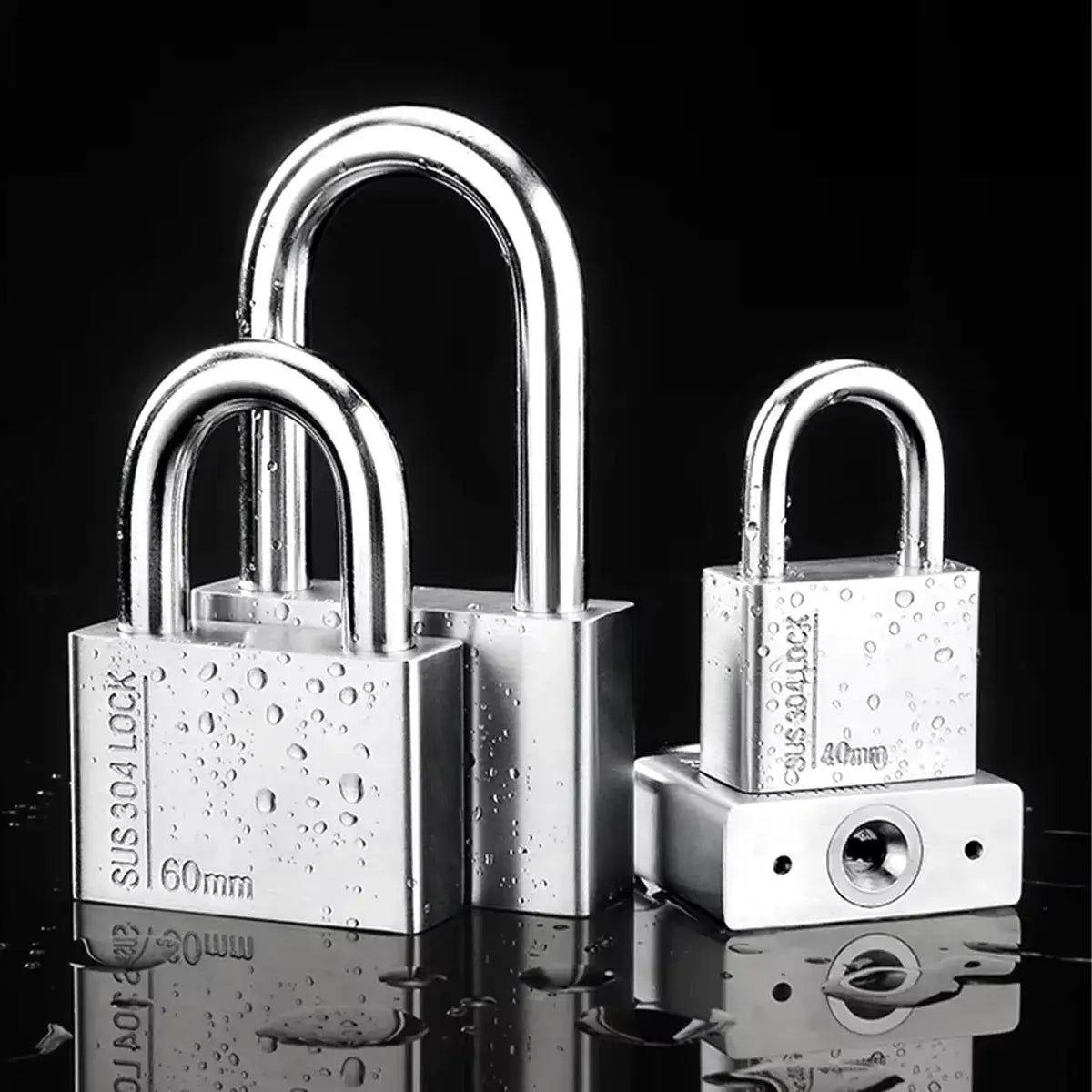 Stainless steel padlock household locks anti-theft anti-pick locks dormitory waterproof rustproof locks lockers