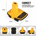 DeWalt & Milwaukee Battery Adapter: with USB for 18V Tools