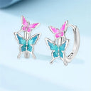 Sterling Silver Colorful Butterfly Dragonfly