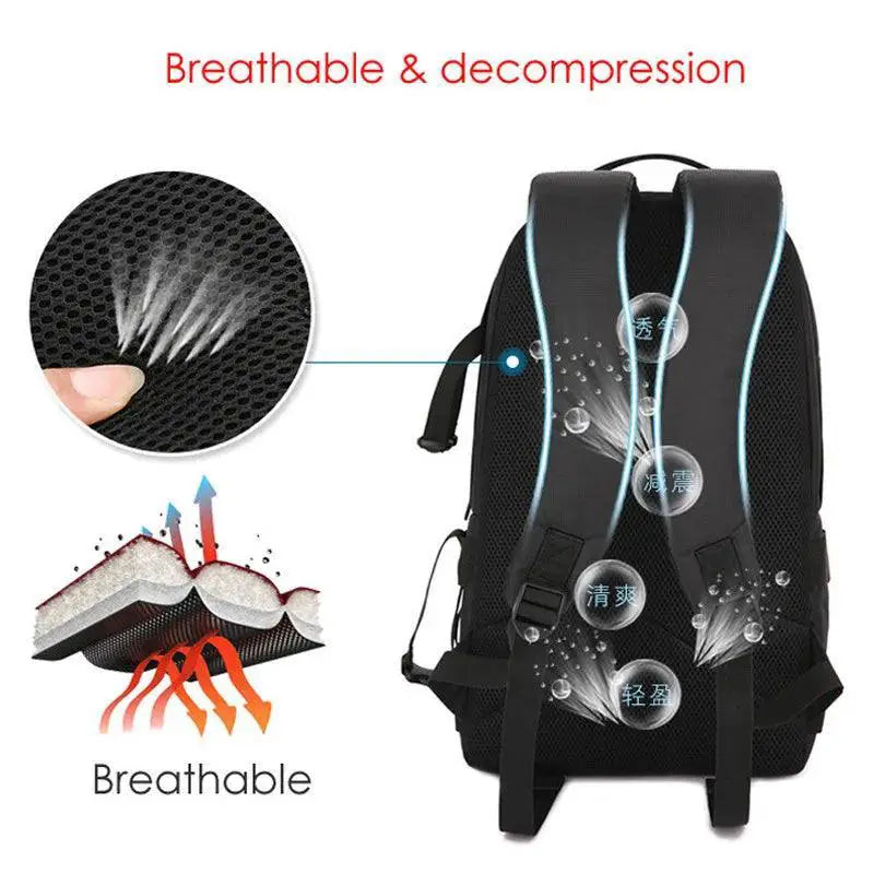 Waterproof Camera Backpack Tripod Straps Laptop Compartment