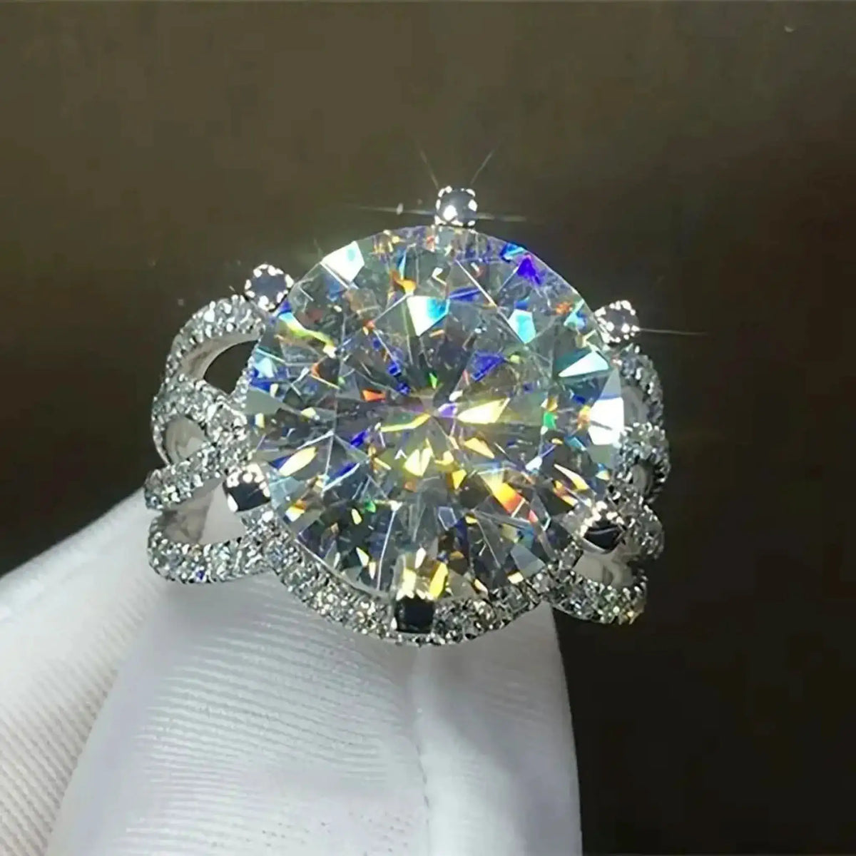 Gold Plated Silver Moissanite Ring — product image 1