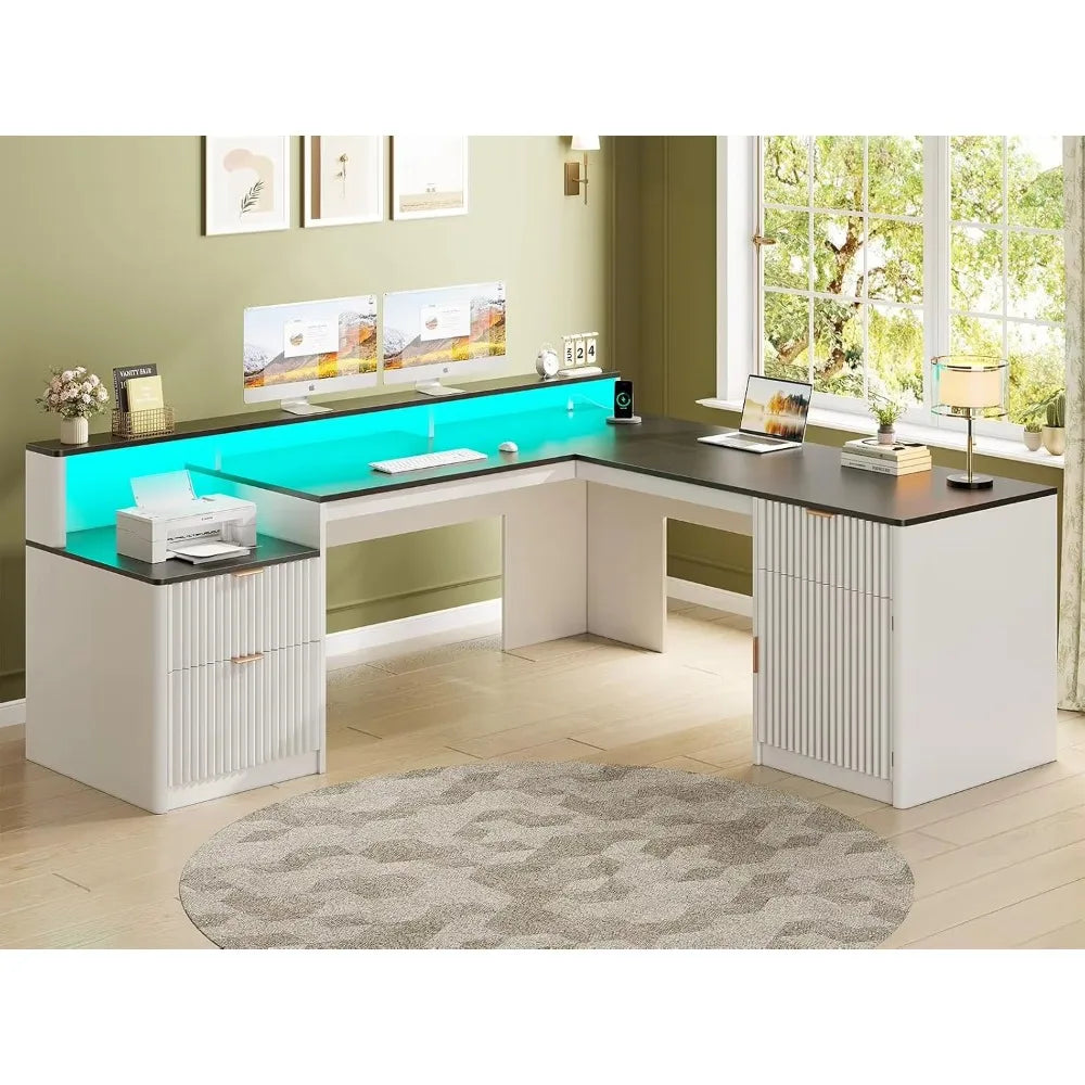 Wooden Office Desk With Drawers