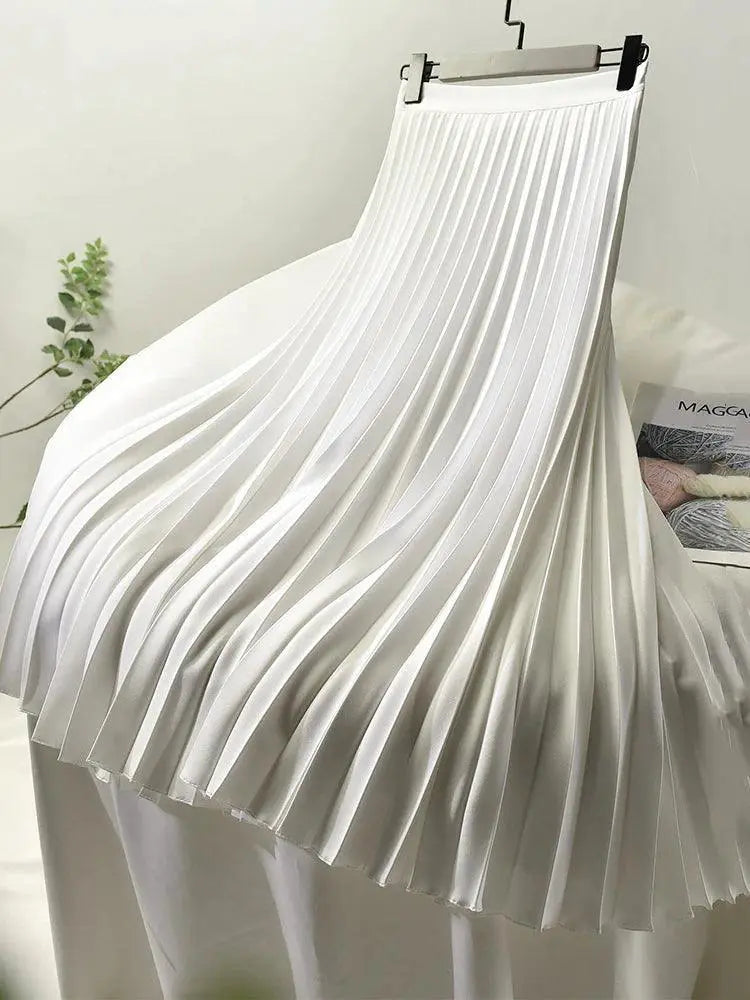 Luxury Pleated High Waist Skirt For Women Elegant Fashion