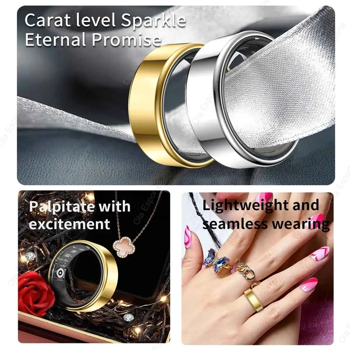 2026 New Smart Ring Men Women, Heart Rate Blood Oxygen and Sleep Monitor Smartring IP68 & 5ATM Waterproof, Multi-sport Ring R11C