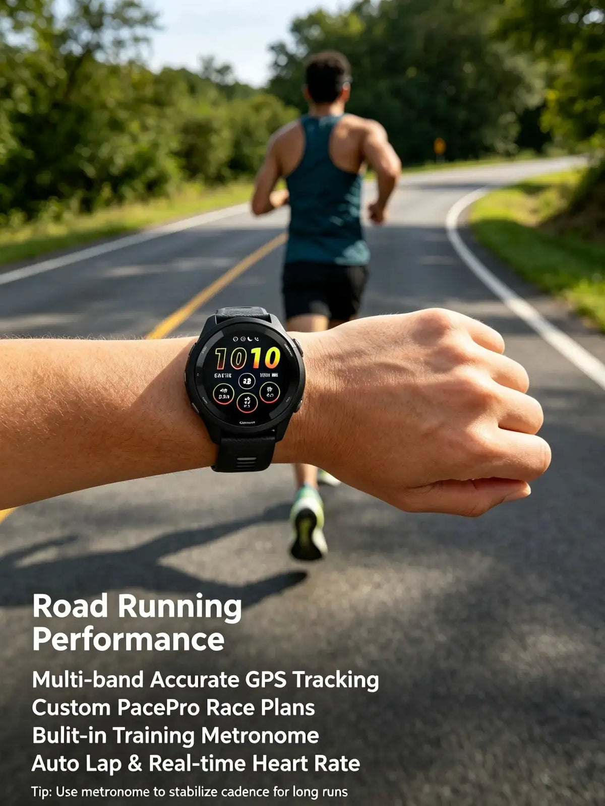 Garmin Forerunner 265 GPS Running Smartwatch – Multi‑Band GPS, Wrist Heart Rate & SpO2,, Advanced Training Status, Body Battery, Sleep Monitor, Waterproof Fitness Tracker for Men Women
