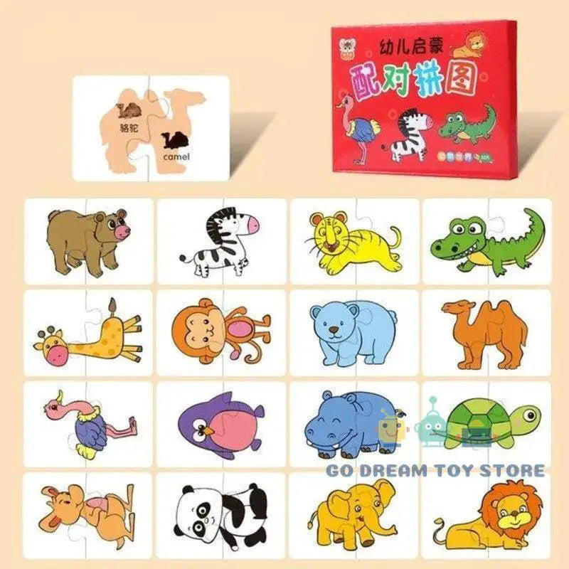 Montessori Animal Puzzle Cards for Cognitive Development