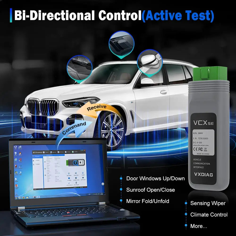VXDIAG VCX SE for BMW Diagnostic Tool Car Bidirectional OBD2 Scanner Full System Diagnostic ECU Coding Programming Free Update