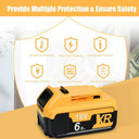 1-4 Pack For 20V 6.0AH Lithium Battery DCB206-2 DCB205-2