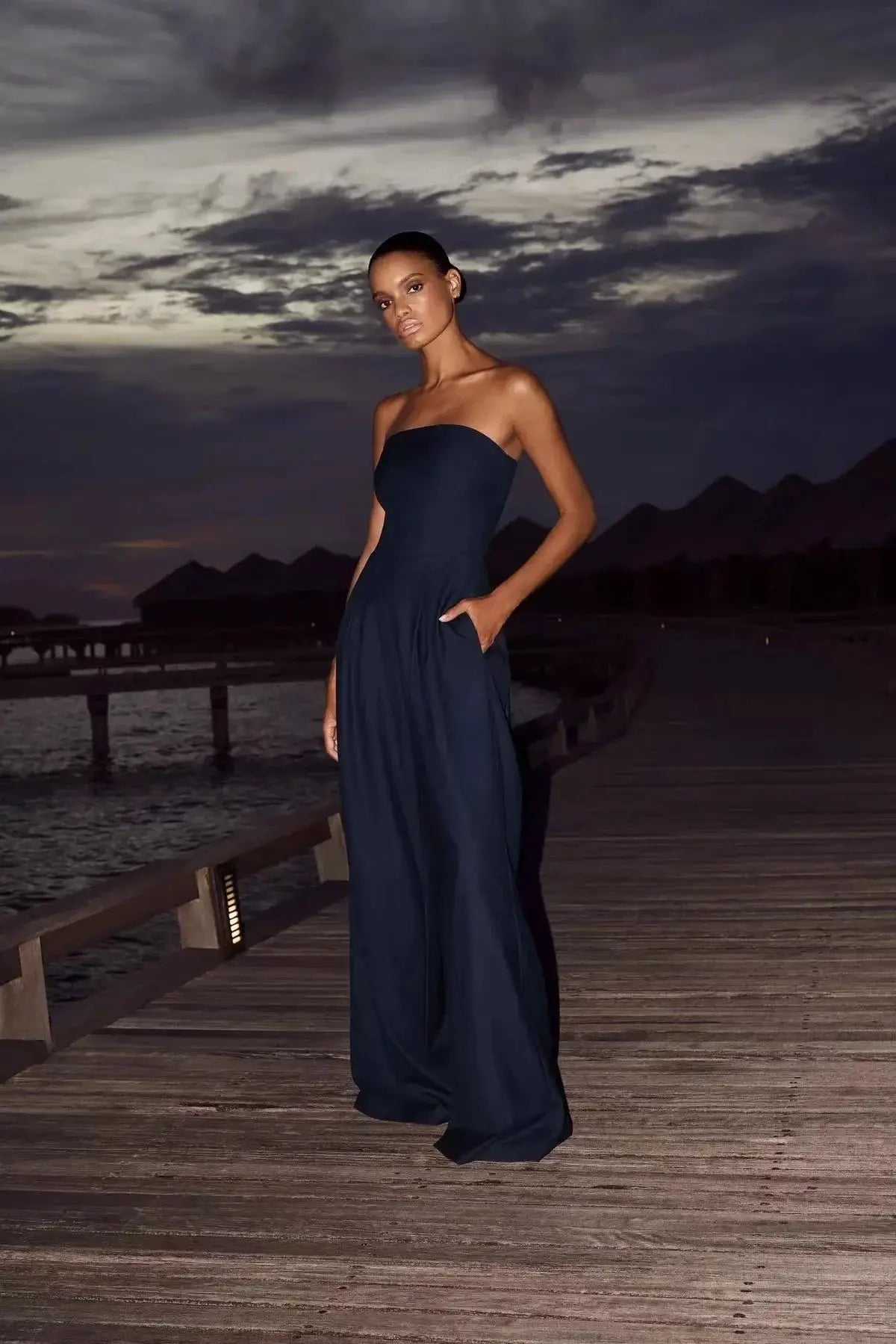 Womens Strapless Backless Jumpsuit Bodysuit Slim Fit Evening - OurLum.com