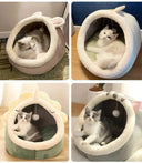 Cozy Cat Bed with Detachable Cushion