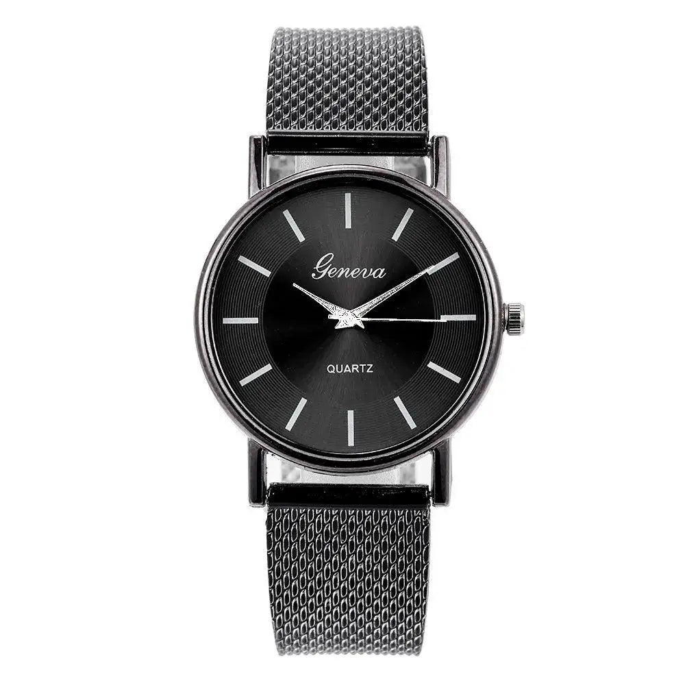 Luxurious Rhinestone Quartz Womens Watch With Steel Band
