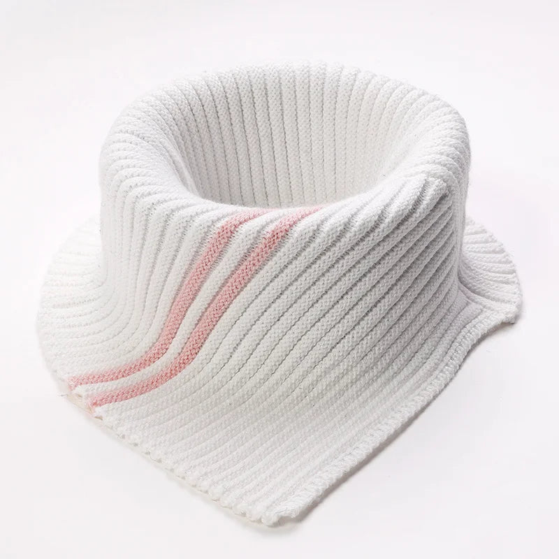 Striped Wool Knit Winter Scarf