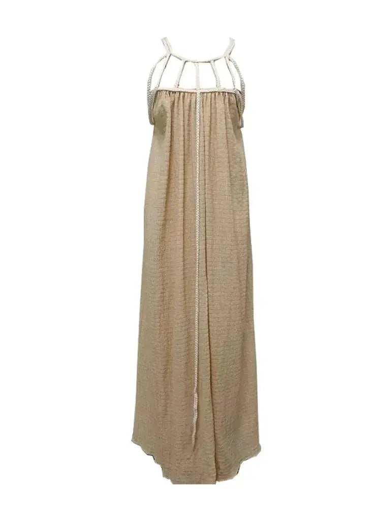 Enchanting Maxi Dress Chic Crochet Details Beach Party Wear