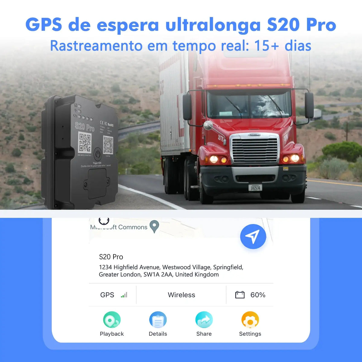 【2026 Newest】GPS Tracker 7500mAh Battery 45 Days Standby 4G Real-time Tracking Lifetime Warranty(Subscription Required)