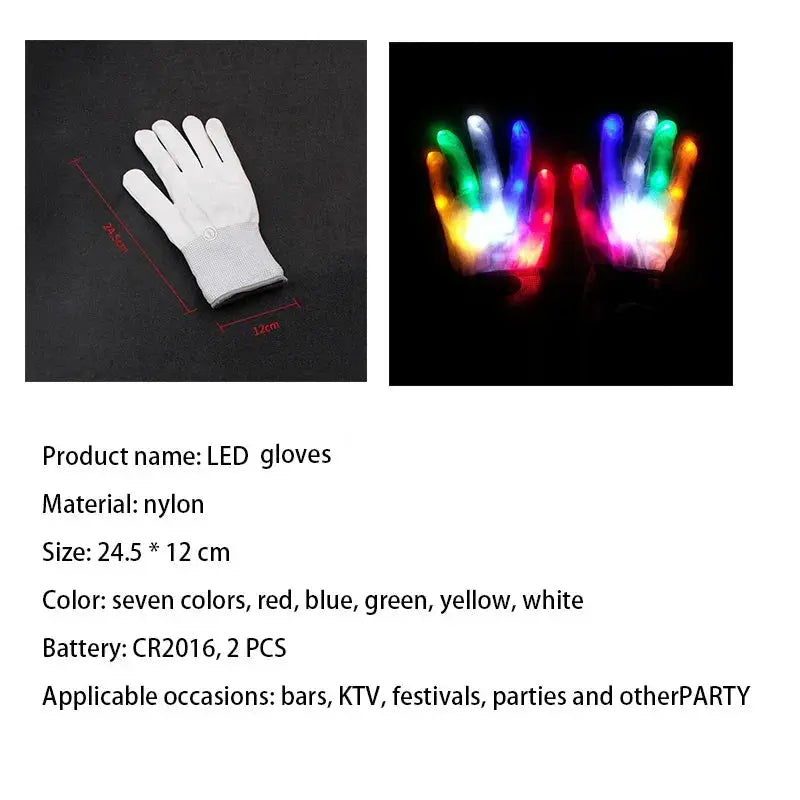 Halloween Purge Neon Light Up Mask With LED Gloves