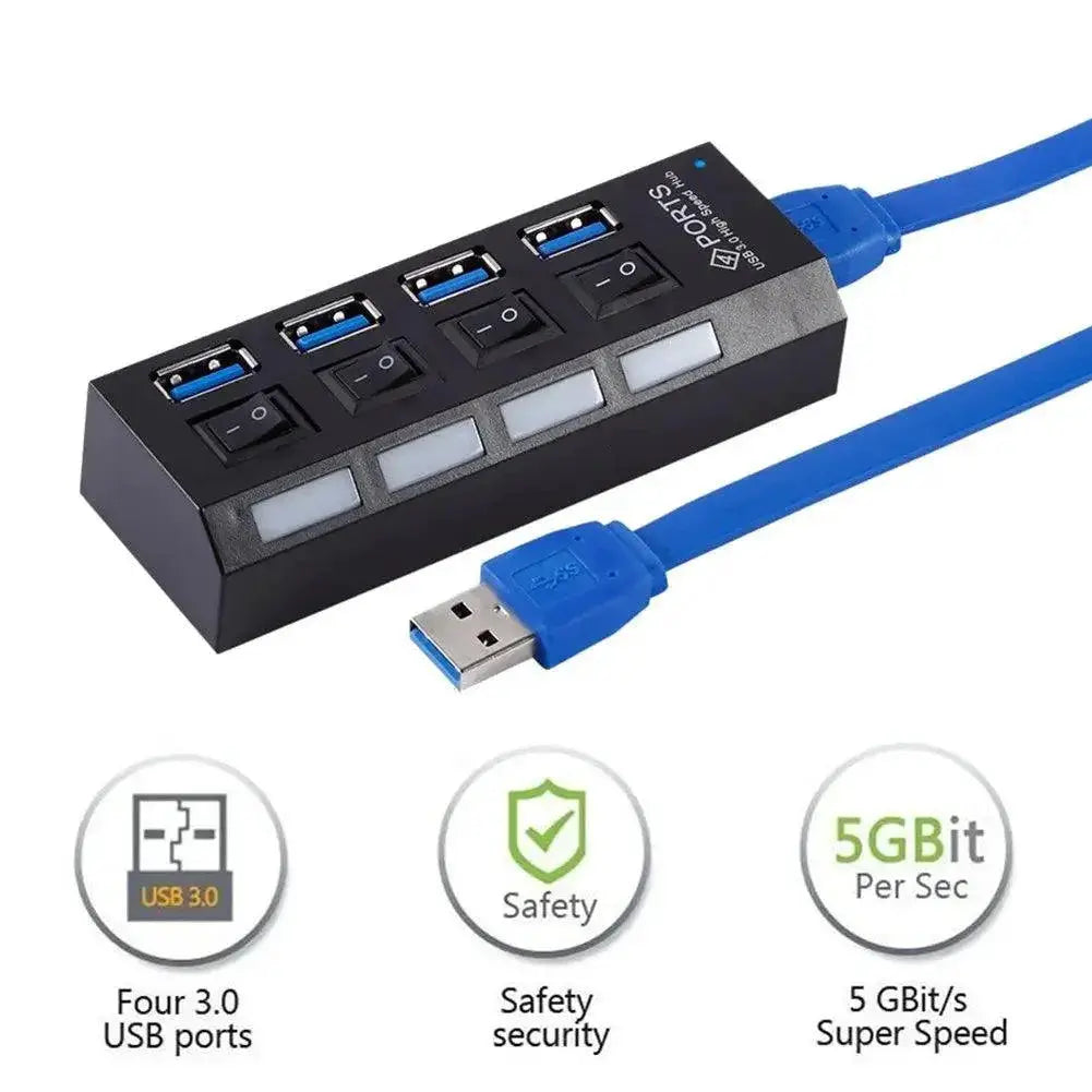 USB 3 Hub Super Speed Connectivity and Port Expansion
