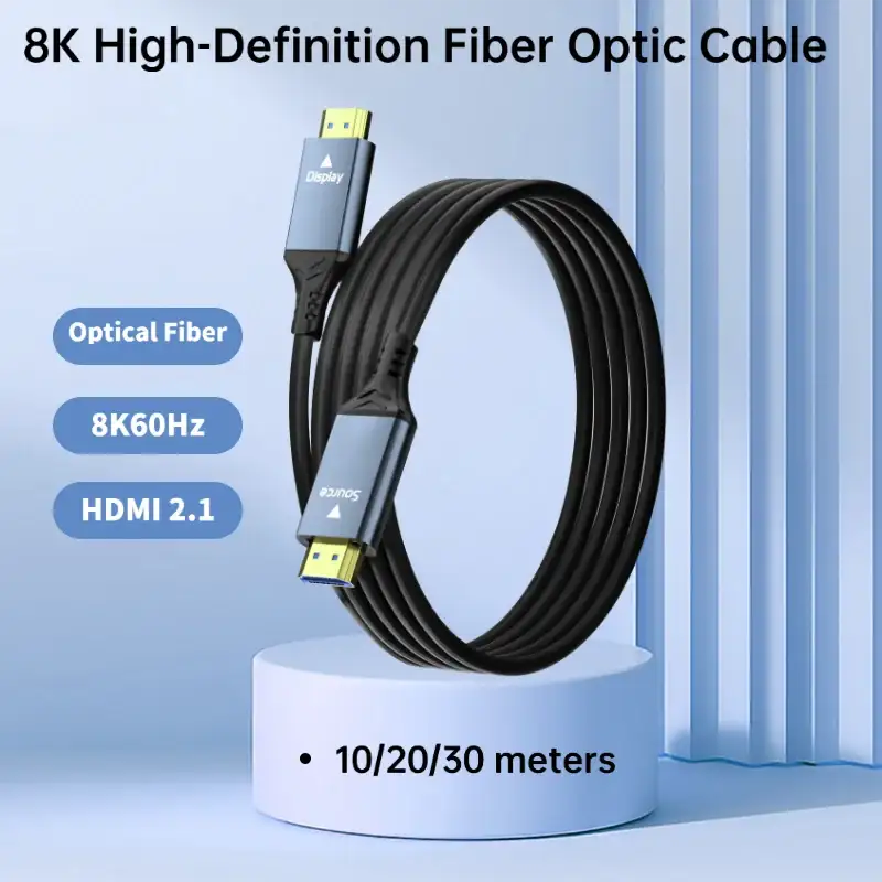8K Hdmi 2.1 Fiber Cable Lossless — black 20m — product view 2