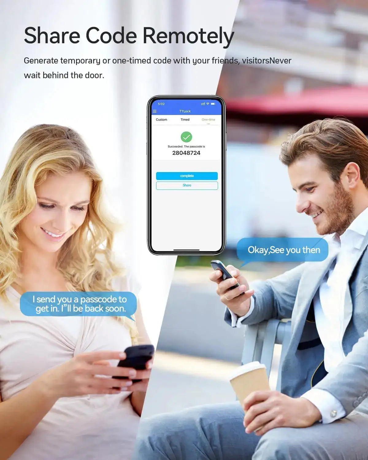 TMEZON Smart Door Lock Fingerprint, Keyless Entry Door Lock with Handle, APP/IC Cards/Codes/Keys/Fingerprints Biometric Electronic Keyless Entry Lock for Bedroom Home Hotel Office