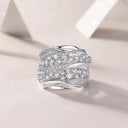 Sterling Silver Silver Unisex Moissanite Ring