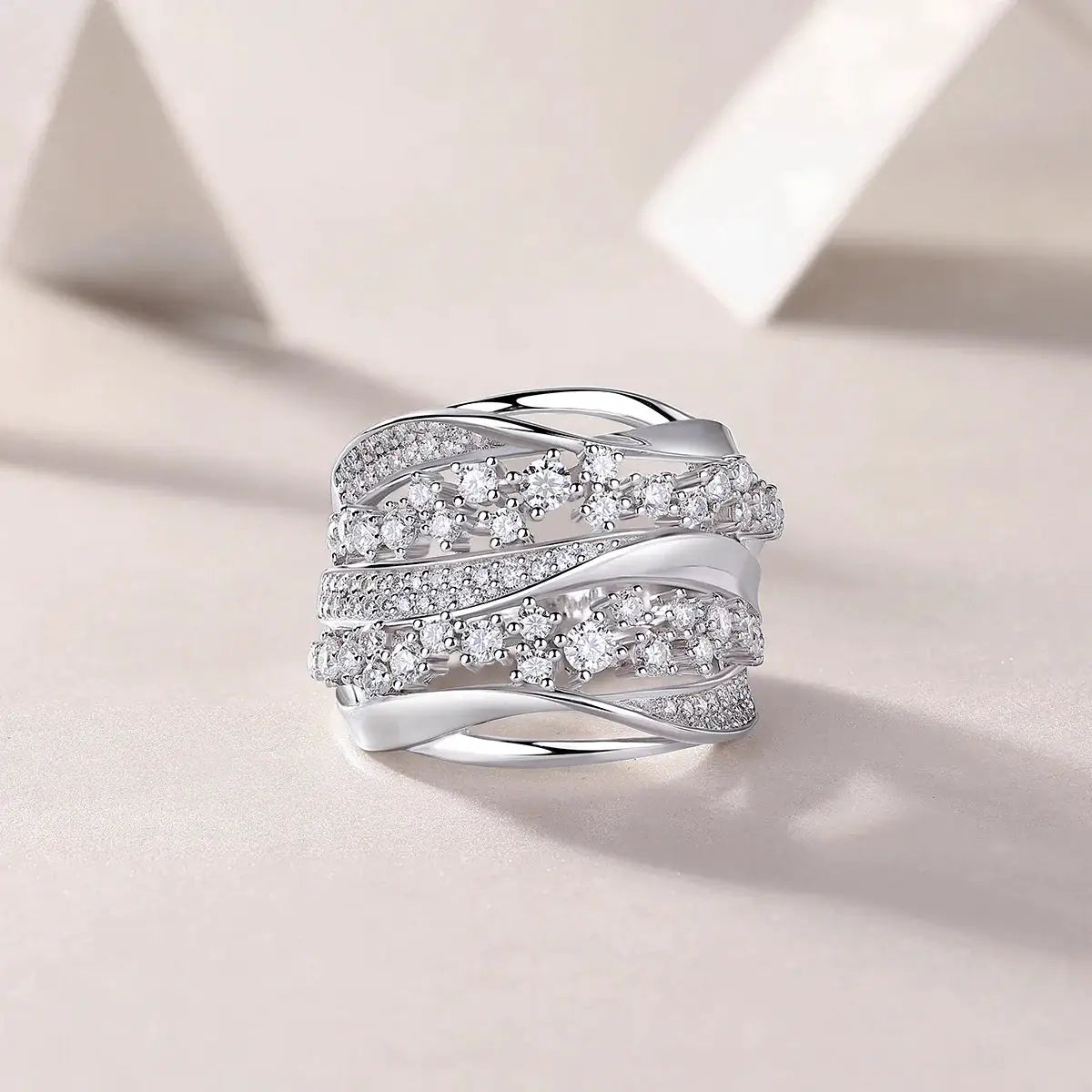 Sterling Silver Silver Unisex Moissanite Ring — product image 3