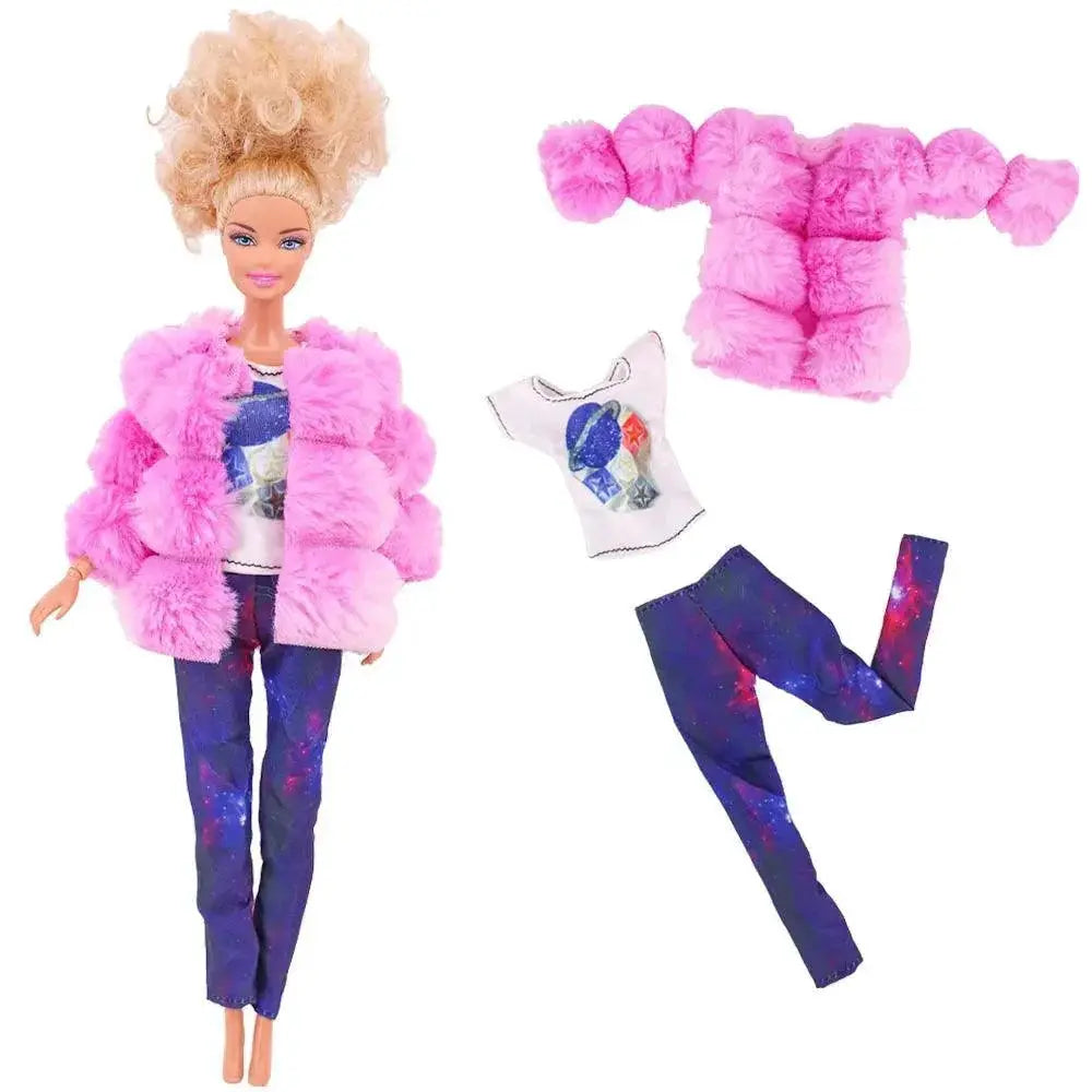 Barbie Doll Fashion Set Chic Coat and Dress for Dolls