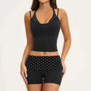 Fitness Set Women Stripes Polka Dot Capri