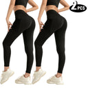 Women Yoga Leggings 2 Pack High Waisted Butt Lift