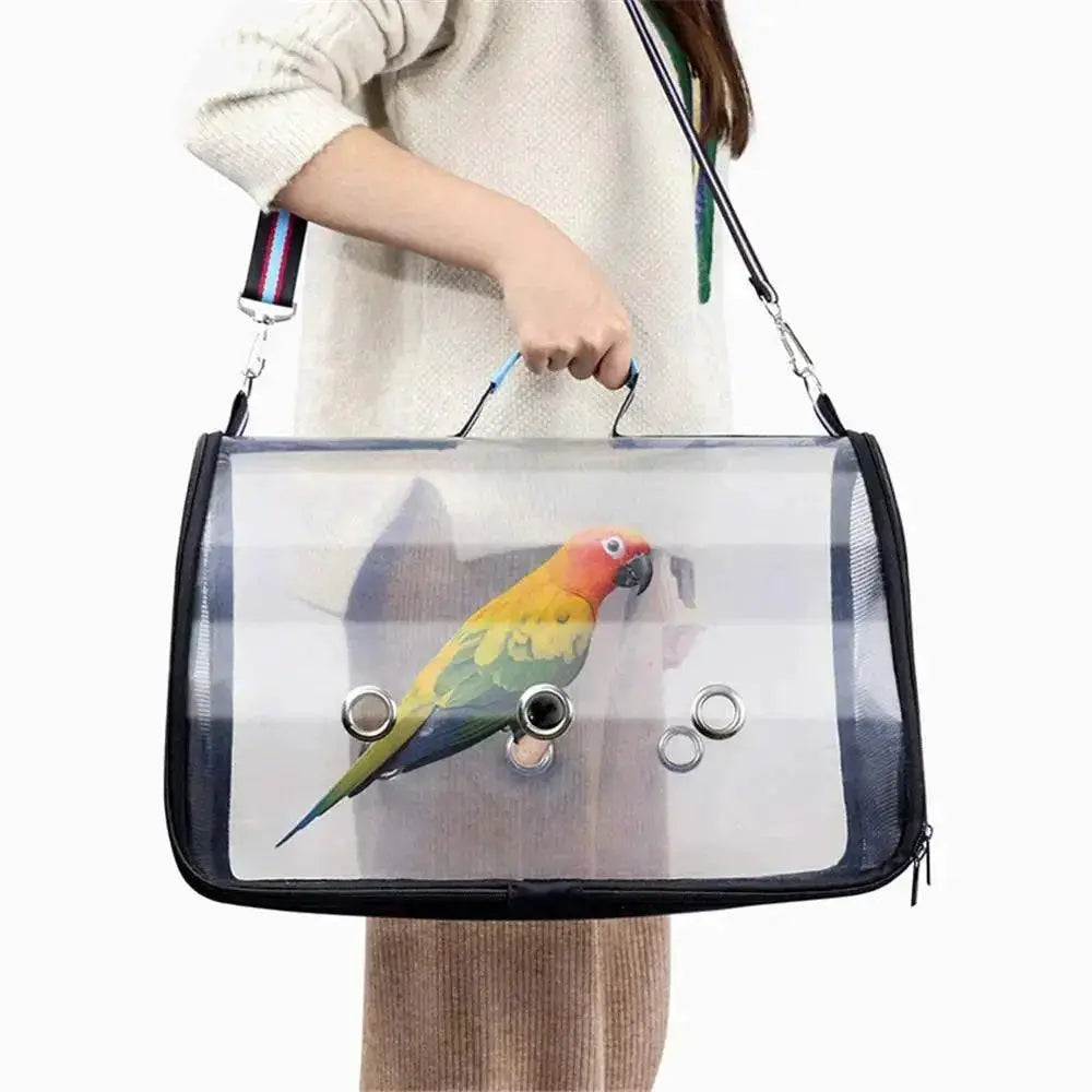 Portable Clear Bird Parrot Travel Cage With Sunroof