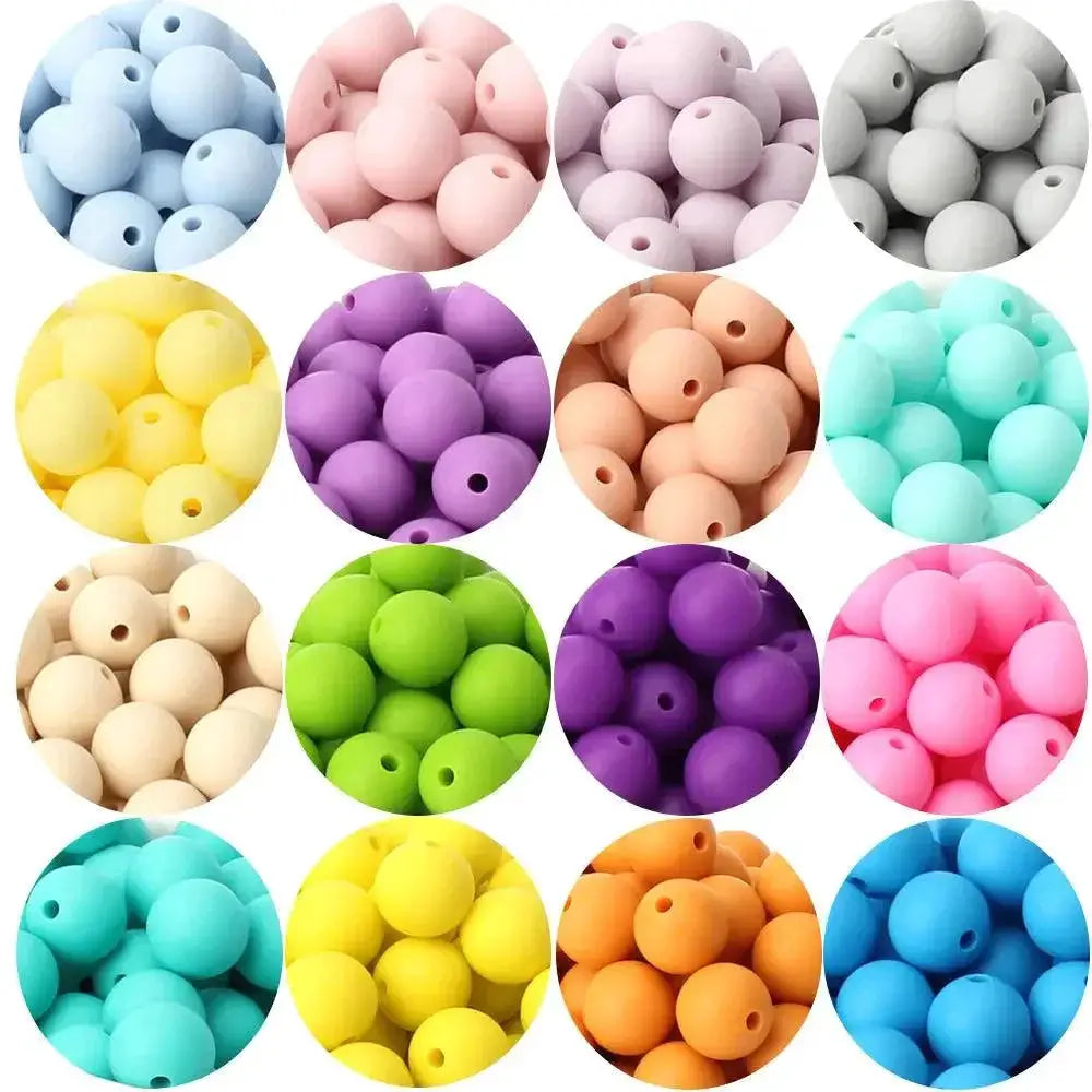 Baby Round Silicone Beads Teething Relief Safe 15mm