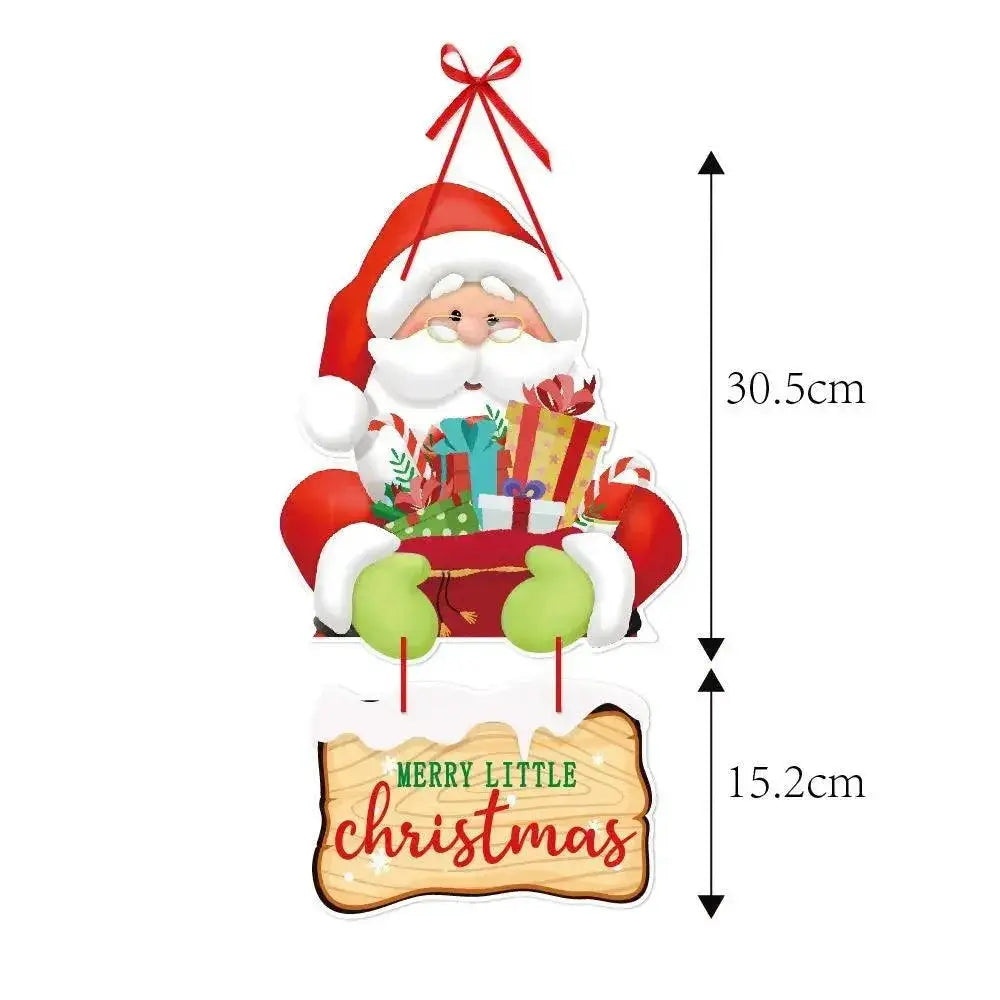 Charming Christmas Door Hanger Decor Santa Snowman Elk Set