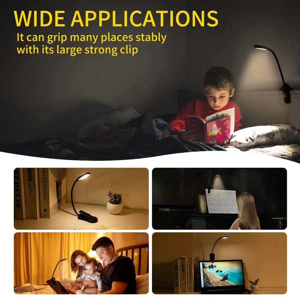 7 LED Book Light USB Rechargeable Reading Lamp Portable