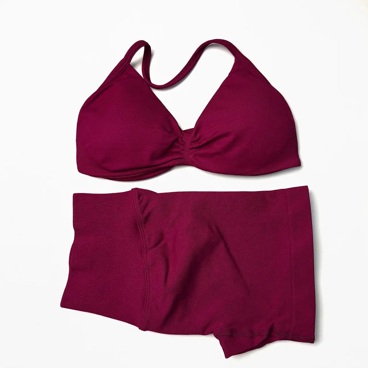 Seamless Yoga Set Women Strappy Bra High Waist — product view 19